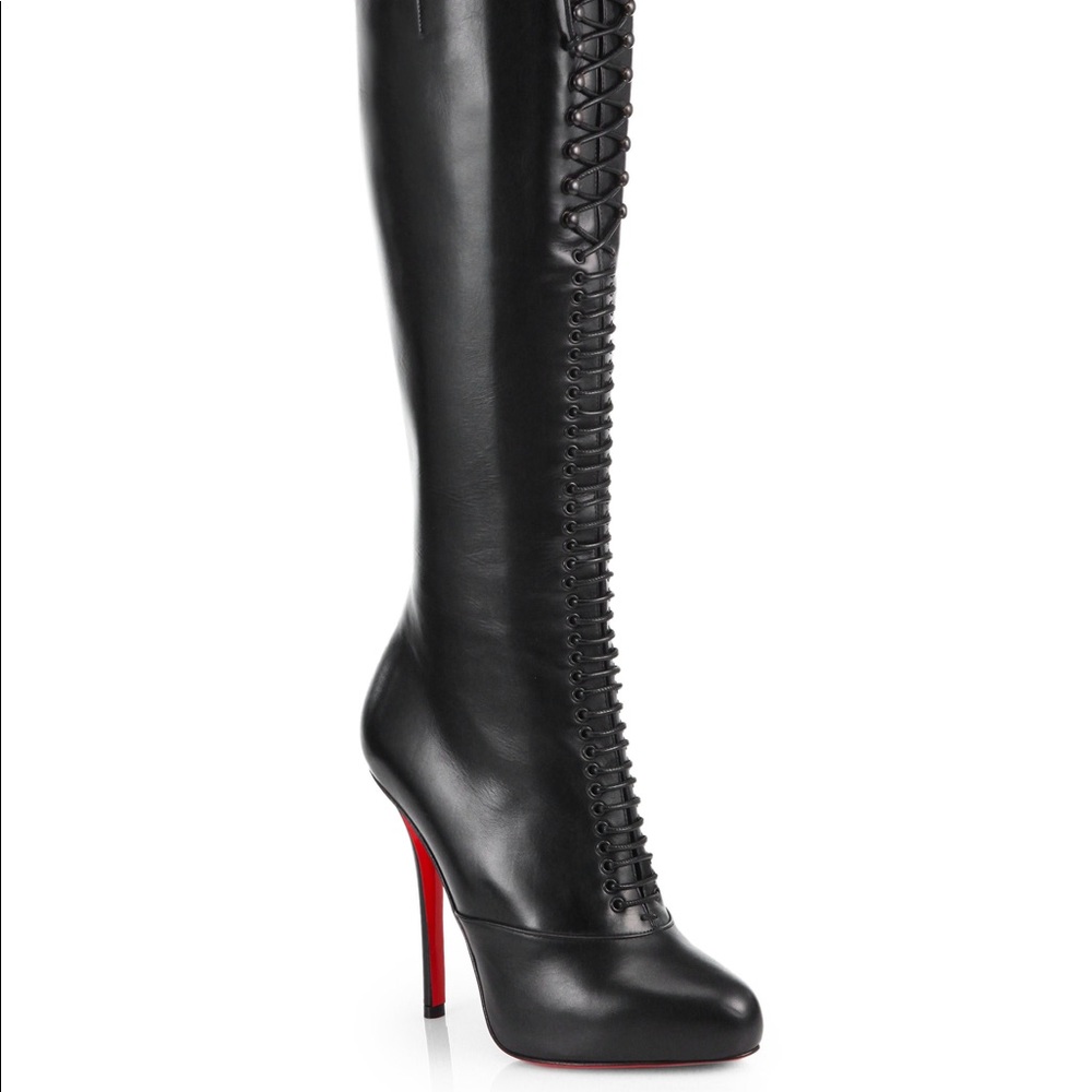 USED Christian Louboutin La Madone lace up boots